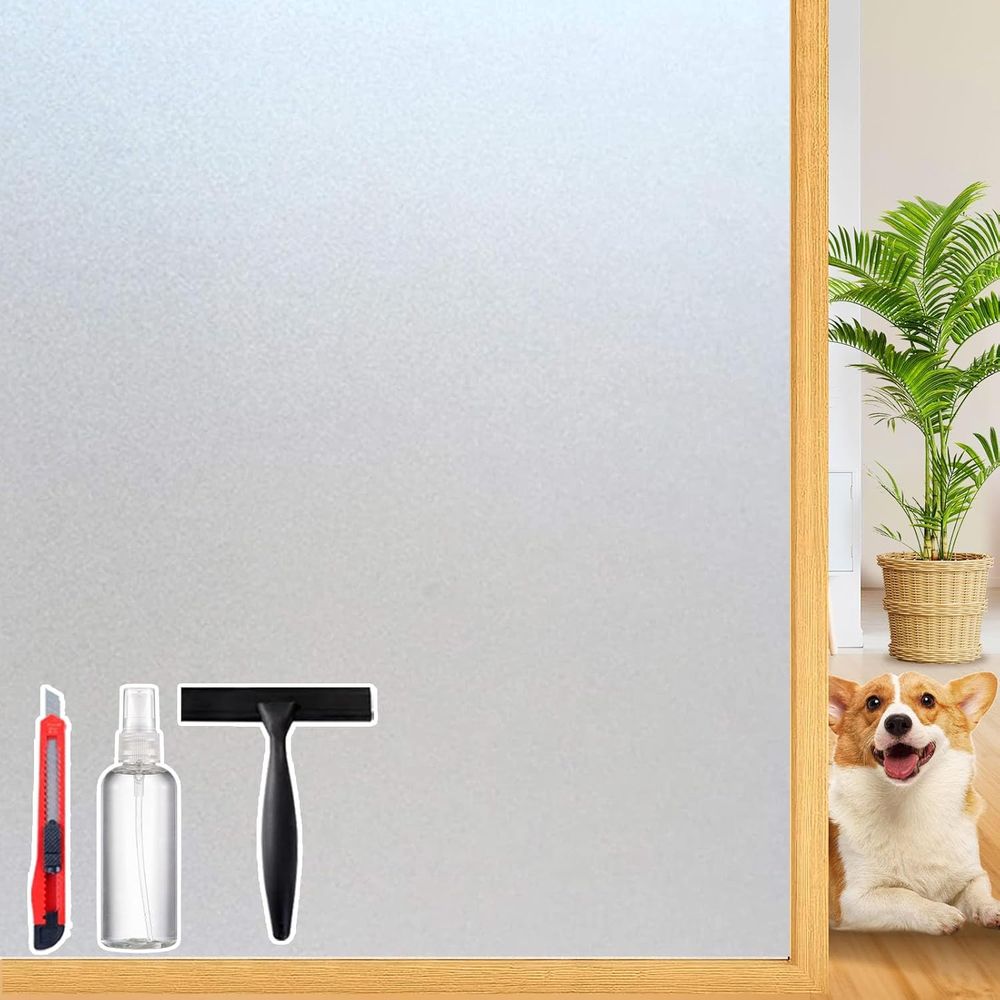 Home Bathroom Window Tint - ロステッドガラス窓用プライバシーフィルム装飾、浴室窓用ティントまたは家庭用ガラス窓カバー、静電気でくっつく、取り外し可能、再利用可能