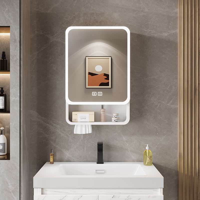 Home Bathroom Furniture - オーガナイザーミラー、バスルームキャビネット、収納棚、紙の装飾品、スキンケア用品収納棚、小型モダンガビネテ、トレンディな家具