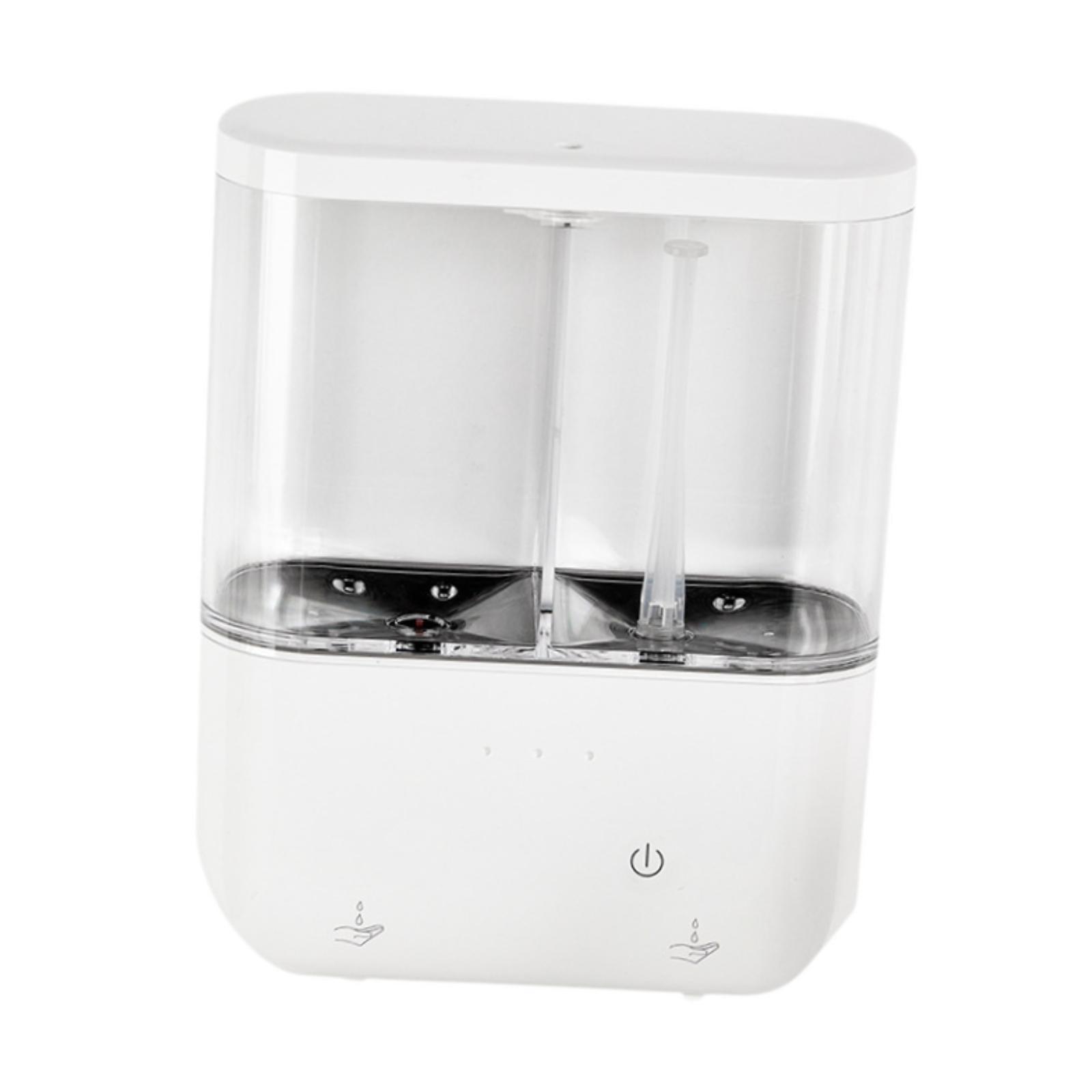 Home Bathroom Wall Soap Dispenser - 電動壁掛けソープディスペンサー タッチフリー液体ソープディスペンサー デュアルヘッド ABSプラスチック製 出力調整可能 バスルームおよび家庭用