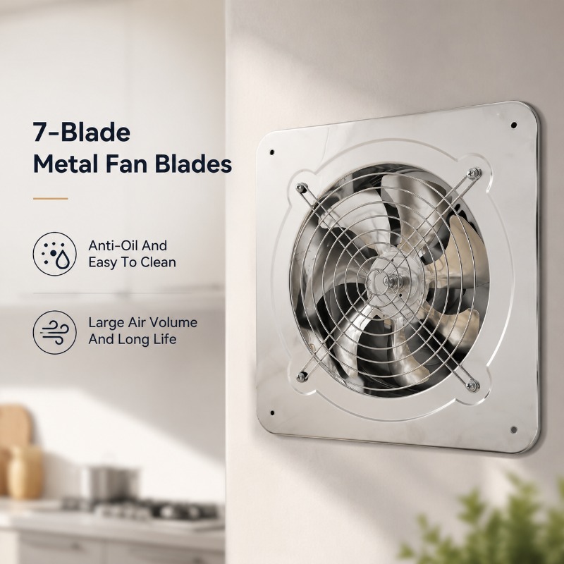 Home Bathroom Vent - 6インチ8インチ高速排気ファン送風機トイレキッチン浴室壁掛け窓換気扇ステンレス鋼排気ファン
