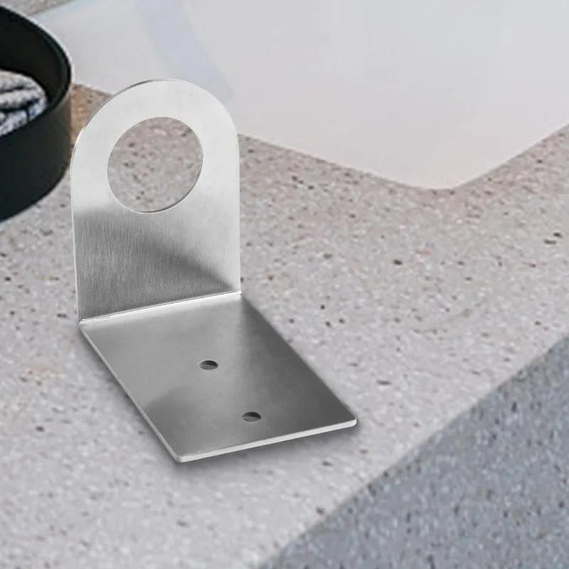 Home Bathroom Wall Soap Dispenser - ステンレス製壁掛け式バスルームオーガナイザー、モダンスタイルの石鹸ディスペンサー用収納ラック、家庭用ホテルバスルーム用