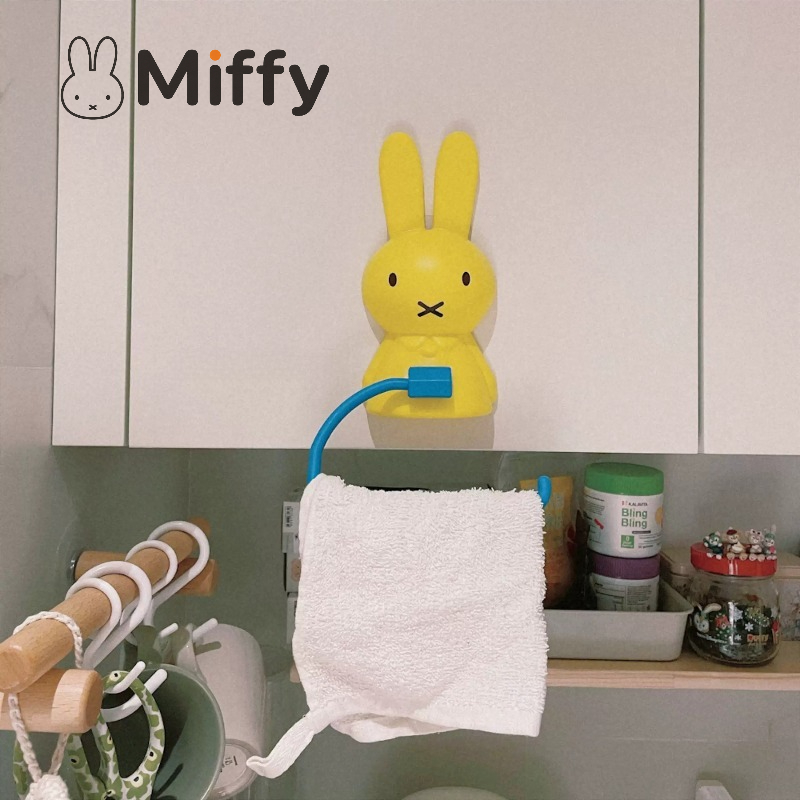Home Edit Bathroom Organizer - かわいいミッフィートイレットペーパーラック、穴あけ不要、粘着式ロールホルダー、タオルバー収納オーガナイザー、ウサギデザイン、バスルーム、家庭用壁掛け