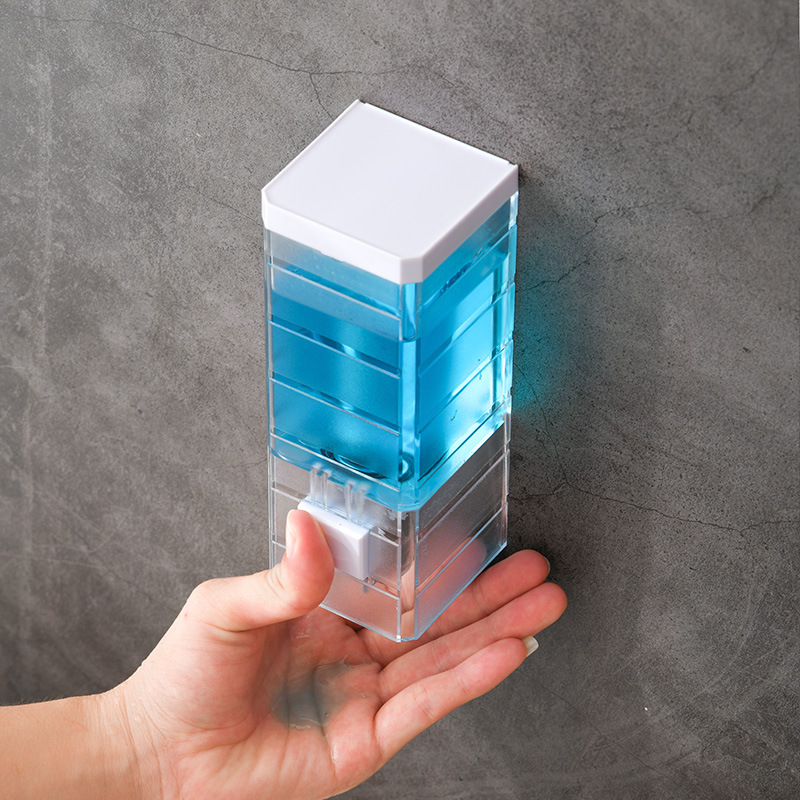Home Bathroom Wall Soap Dispenser - 新しい透明な壁掛け式手動ソープディスペンサー、バスルーム、ホテル用シングルヘッド非穴あきハンドソープディスペンサー