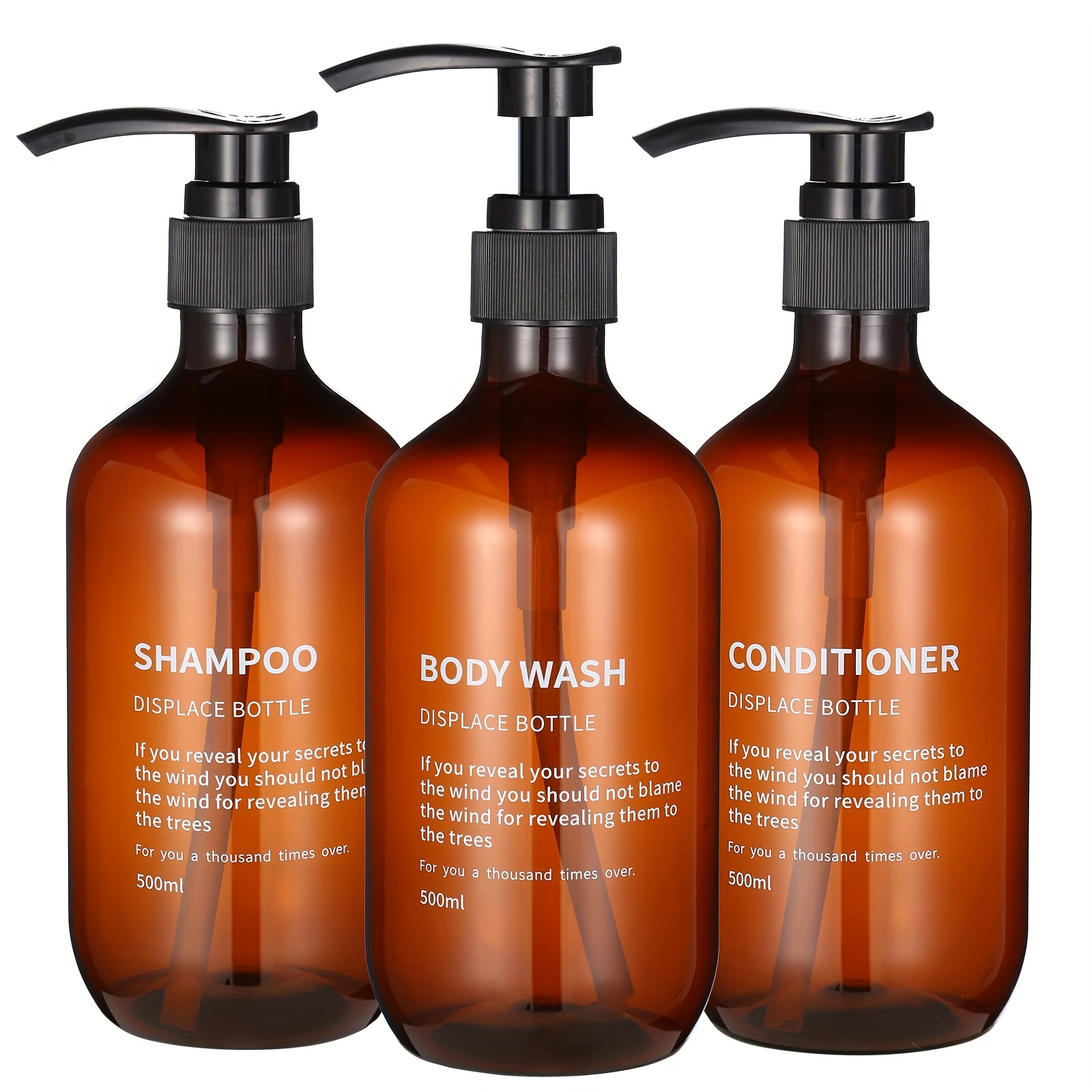 Zara Home Bathroom Accessories - 3 個防水シャンプーコンディショナーディスペンサーセット再利用可能なポンプボトルシャワーソープボディウォッシュヘアケア用プリントラベル付き