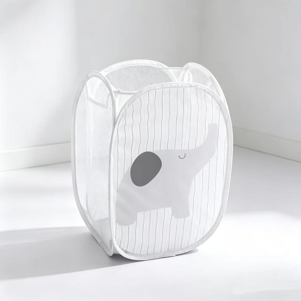 Home Goods Bathroom Storage - 折りたたみ式メッシュランドリーバスケット、漫画柄の汚れた服入れ、寝室、浴室、家庭用オーガナイザー用の通気性のある収納ビン