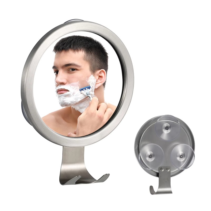 Shaving Mirror Suction - 浴室用曇り止めシャワーミラー（吸盤＆カミソリホルダー付き）