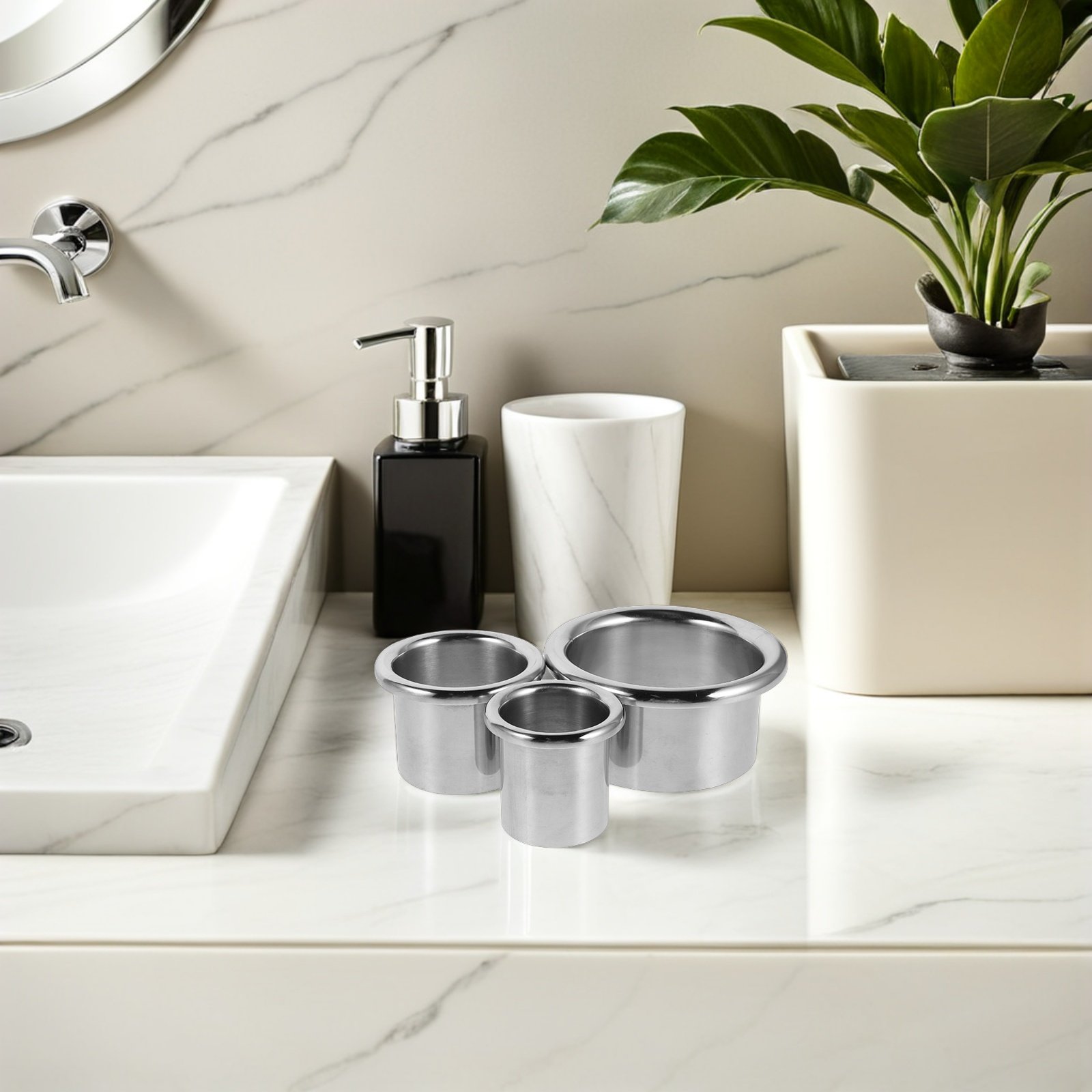 Home Goods Bathroom Storage - 3 個のステンレス鋼ヘアドライヤーホルダーインサート安全なブロードライヤーオーガナイザーラックバスルームバニティデスクトップサロンヘアツール収納
