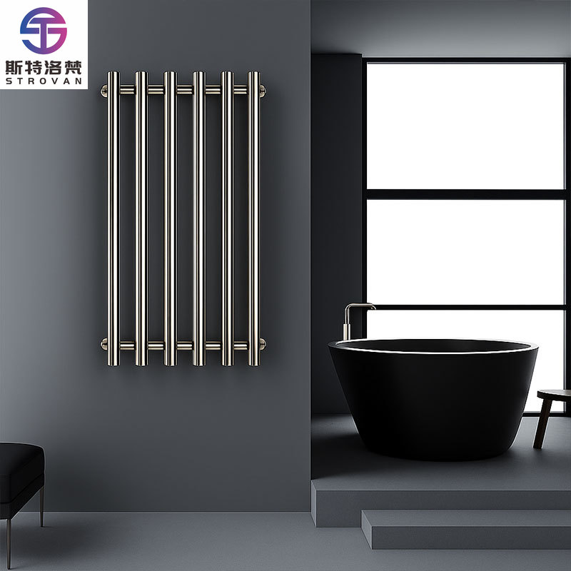 Towel Bar Stainless - ステンレス製縦型加熱タオルレール壁掛け浴室乾燥ヒーター モダンな丸棒デザインタオルウォーマー