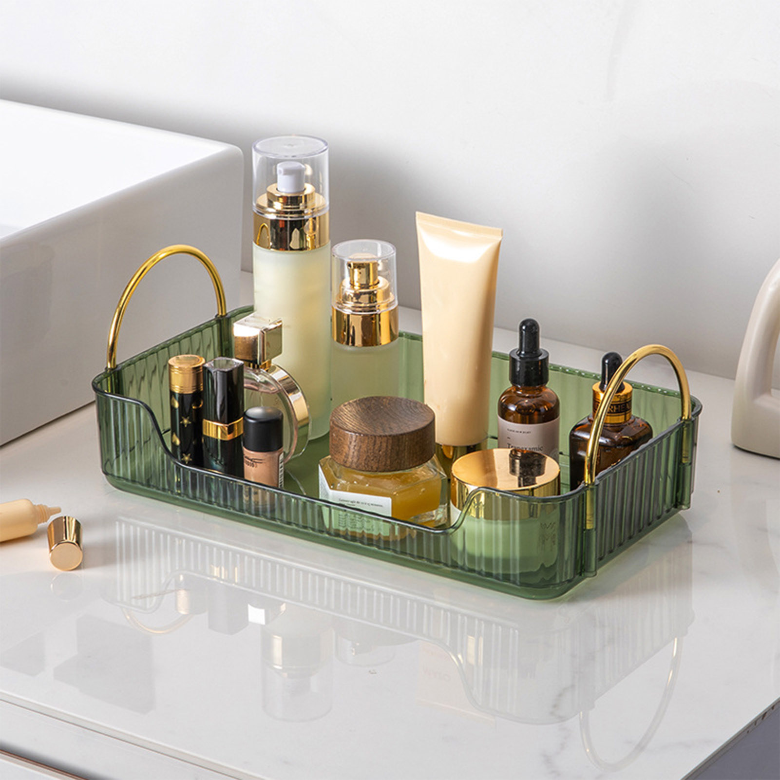バスルームオーガナイザーラックライト高級アクリル収納ホルダー - Home Bathroom Furniture のレビューと価格