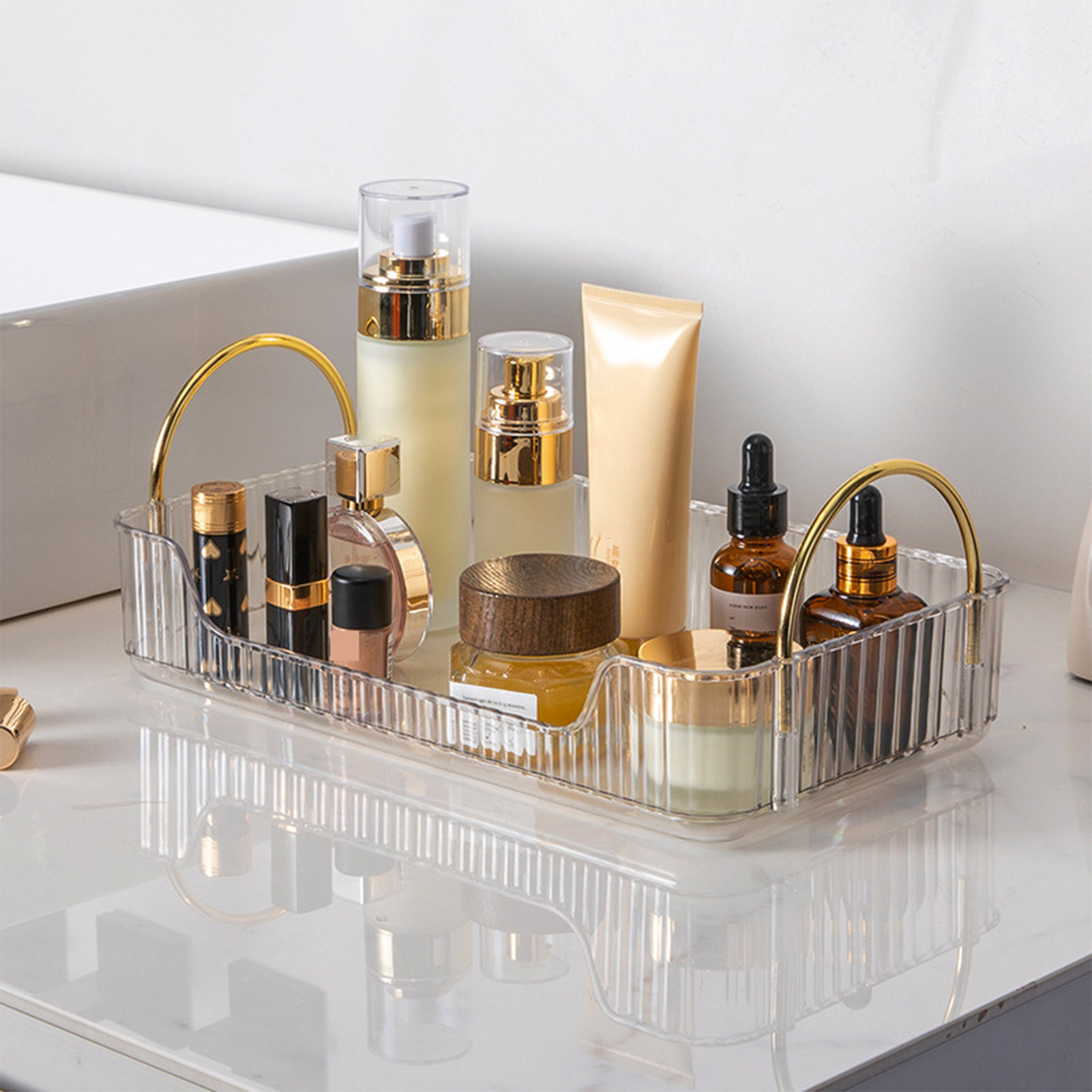 バスルームオーガナイザーラックライト高級アクリル収納ホルダー - Home Bathroom Furniture のレビューと価格