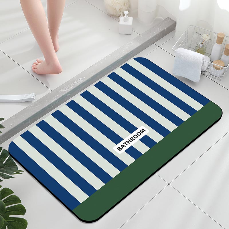 ストライプスター滑り止めバスマット、ロイヤルブルーのカーペッ - Zara Home Bathroom Accessories のレビューと価格