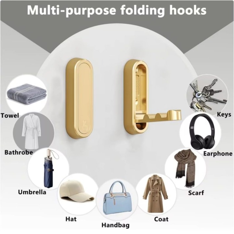 折りたたみ洋服フック亜鉛合金洋服帽子キーバッグフックホームキ - Home Bathroom Key のレビューと価格