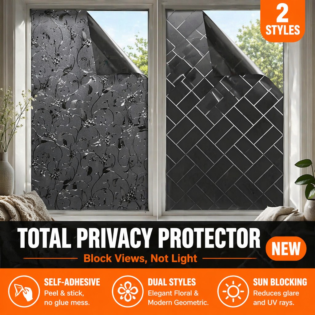 プライバシーブラックアウトウィンドウフィルム自己粘着日焼け止 - Home Bathroom Window Tint のレビューと価格