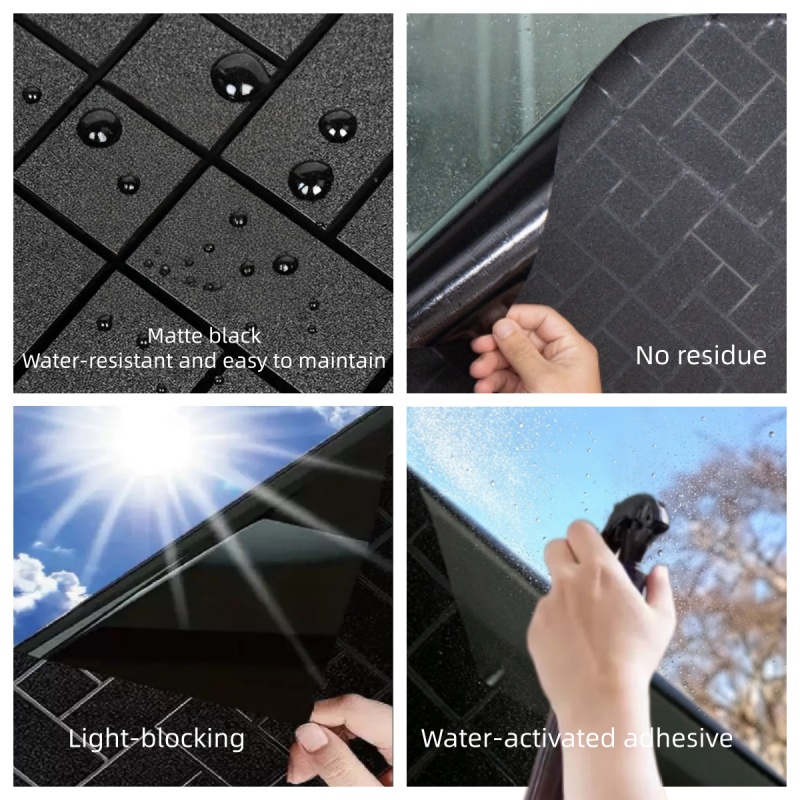 プライバシーブラックアウトウィンドウフィルム自己粘着日焼け止 - Home Bathroom Window Tint のレビューと価格