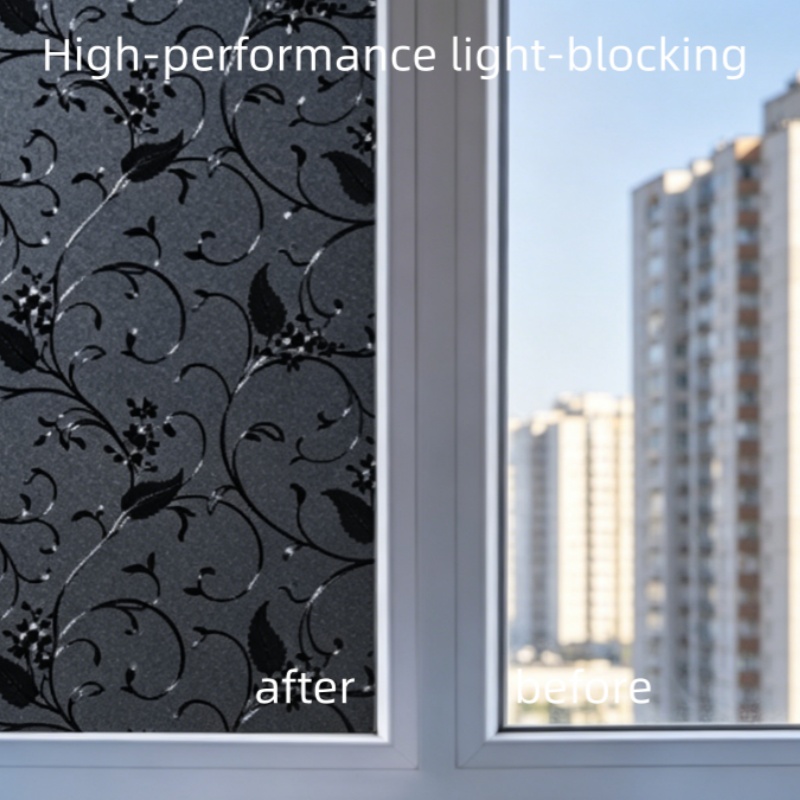 プライバシーブラックアウトウィンドウフィルム自己粘着日焼け止 - Home Bathroom Window Tint のレビューと価格
