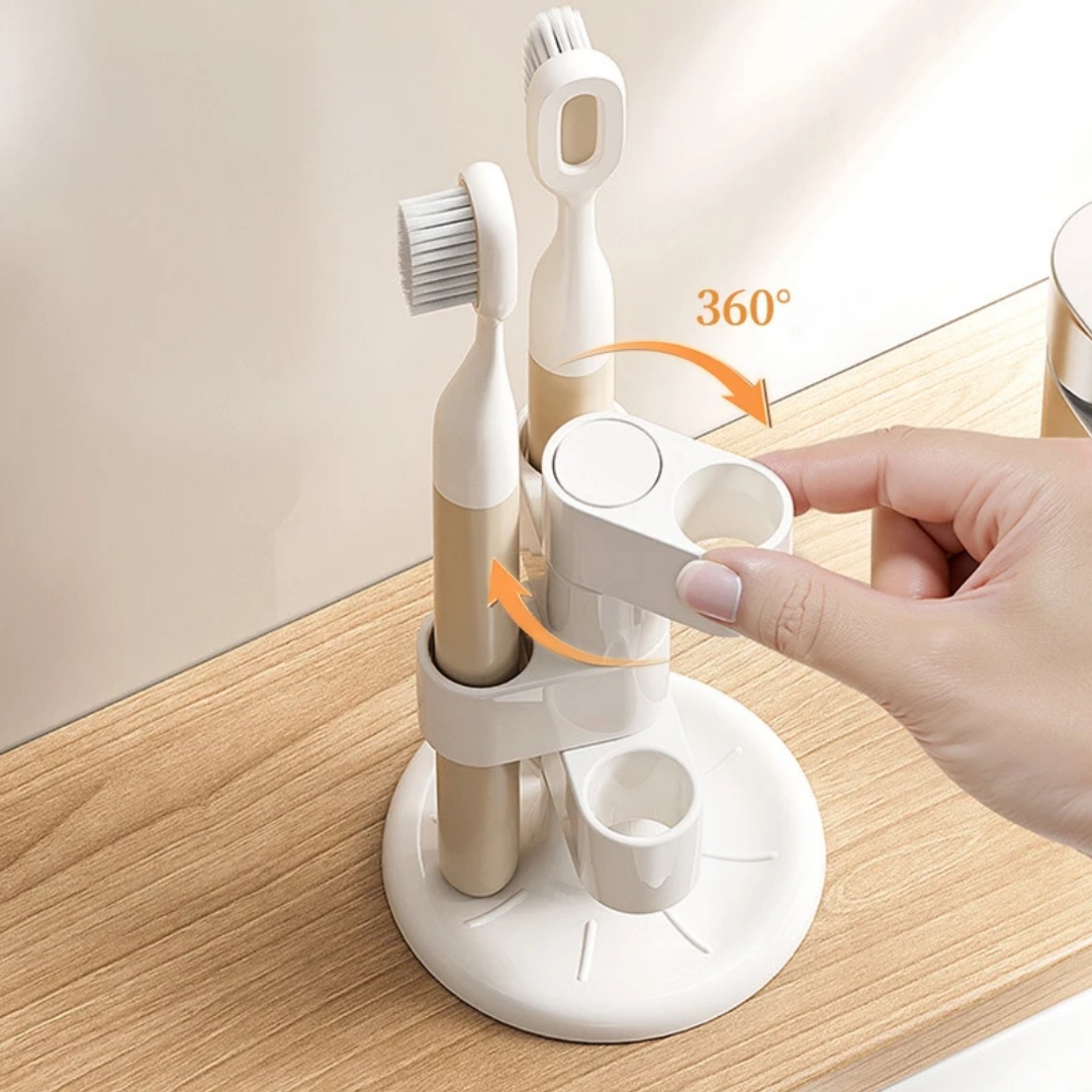 1 個回転歯ブラシホルダーデスクトップ歯ブラシスタンドオーガ - Home Goods Bathroom Storage のレビューと価格