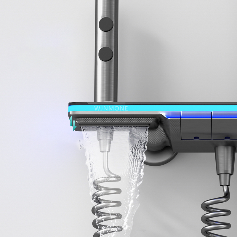 バスルーム高級シャワーシステム ライト付き 強化ガラス ピア - Home Bathroom Key のレビューと価格