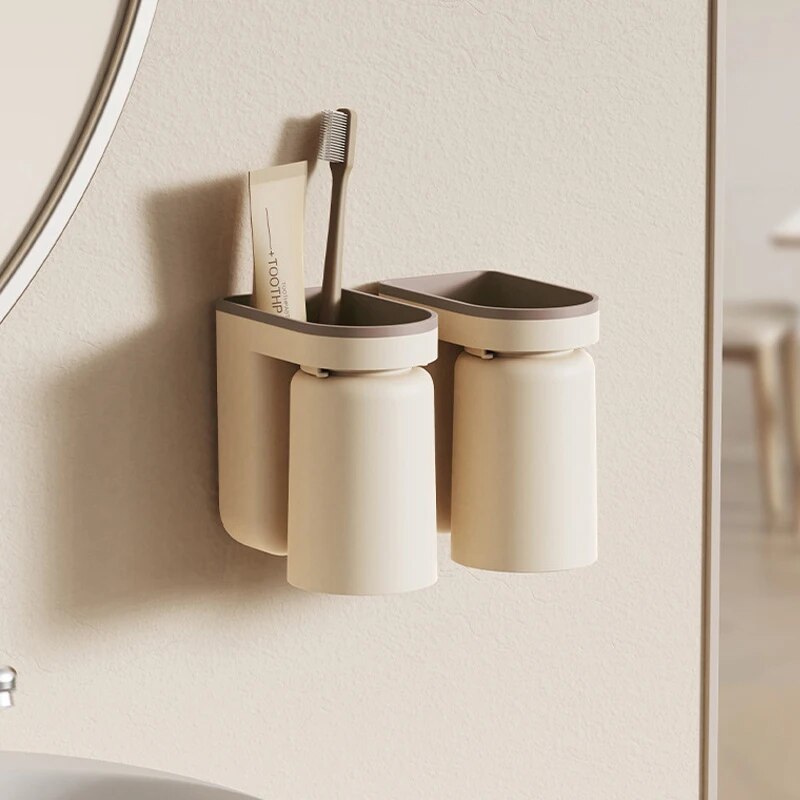 壁に取り付けられた歯ブラシ収納ラック、穴なし、ライト、高級、 - Home Goods Bathroom Storage のレビューと価格