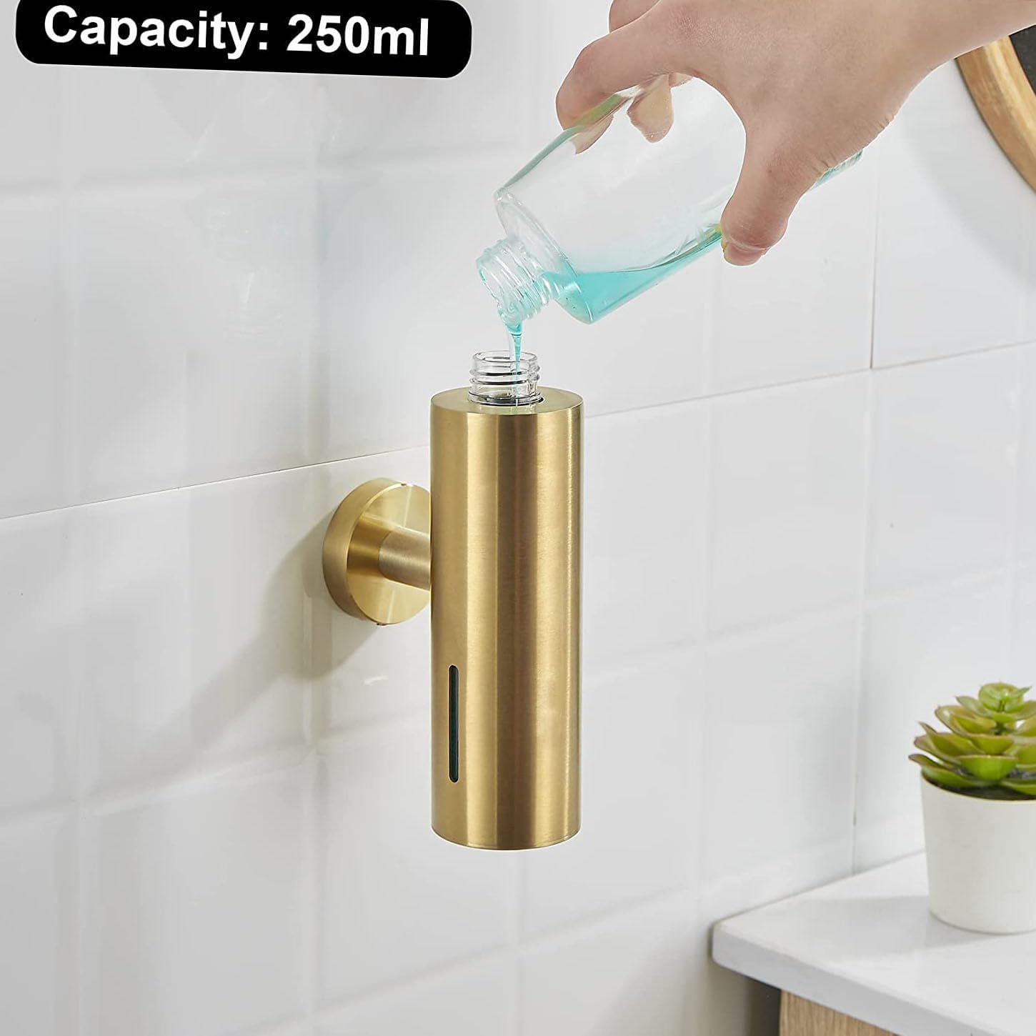 250MLシングルソープディスペンサー、浴室壁掛け式シャワー - Home Bathroom Wall Soap Dispenser のレビューと価格
