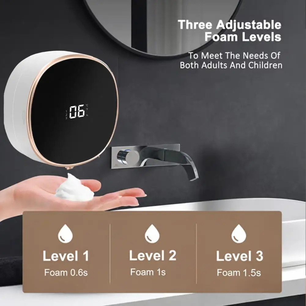 タッチボタン付き電動ソープディスペンサー タッチレス電動ソー - Home Bathroom Wall Soap Dispenser のレビューと価格