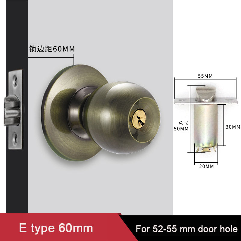 アルミ合金ラウンドドアノブ回転ロックノブセットハンドル金属ド - Home Bathroom Key のレビューと価格