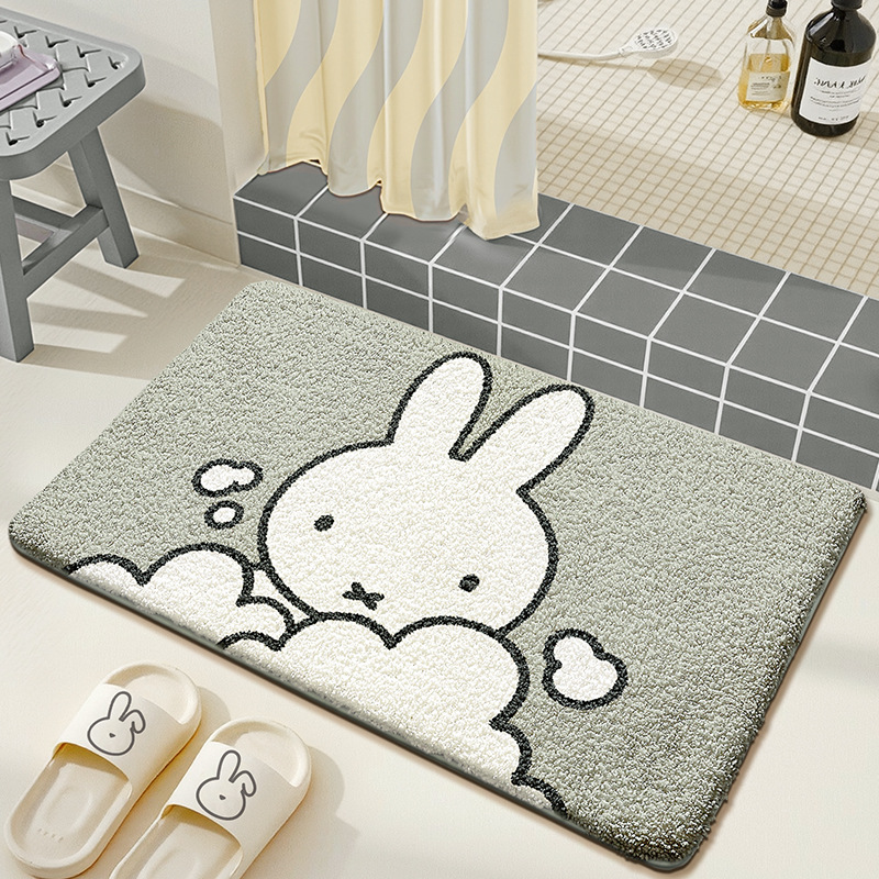 かわいいミッフィーフロアマットかわいい漫画ミッフィーバスルー - Home Edit Bathroom のレビューと価格