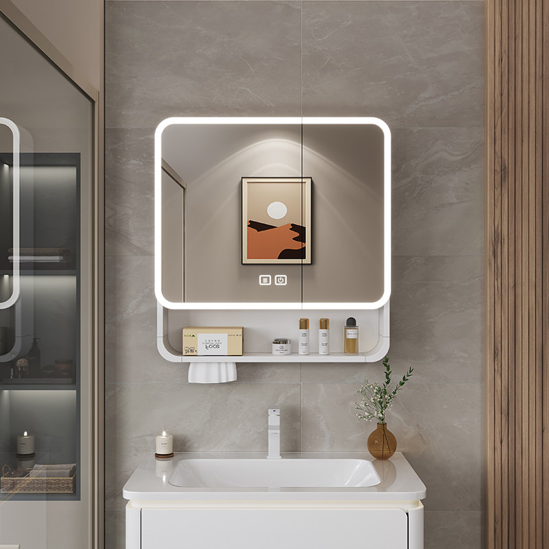 オーガナイザーミラー、バスルームキャビネット、収納棚、紙の装 - Home Bathroom Furniture のレビューと価格