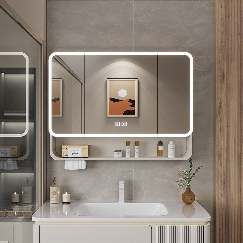オーガナイザーミラー、バスルームキャビネット、収納棚、紙の装 - Home Bathroom Furniture のレビューと価格