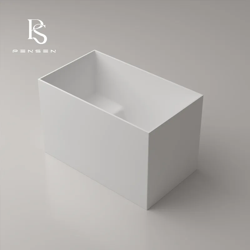 コンパクトな正方形PMMAストーン製ディープソーキング浴槽、 - Home Bathroom Tub のレビューと価格