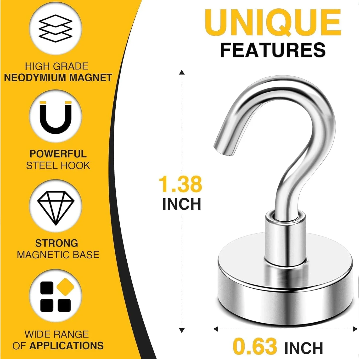 20 個金属強力な磁気フック壁掛けヘビーデューティ磁気フック - Home Bathroom Key のレビューと価格