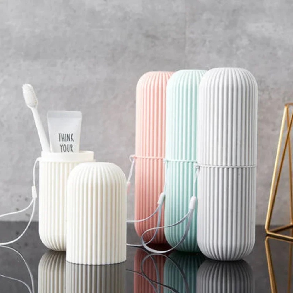 旅行用携帯歯ブラシカップ、バスルーム用歯磨き粉ホルダー収納ケ - Home Goods Bathroom Storage のレビューと価格