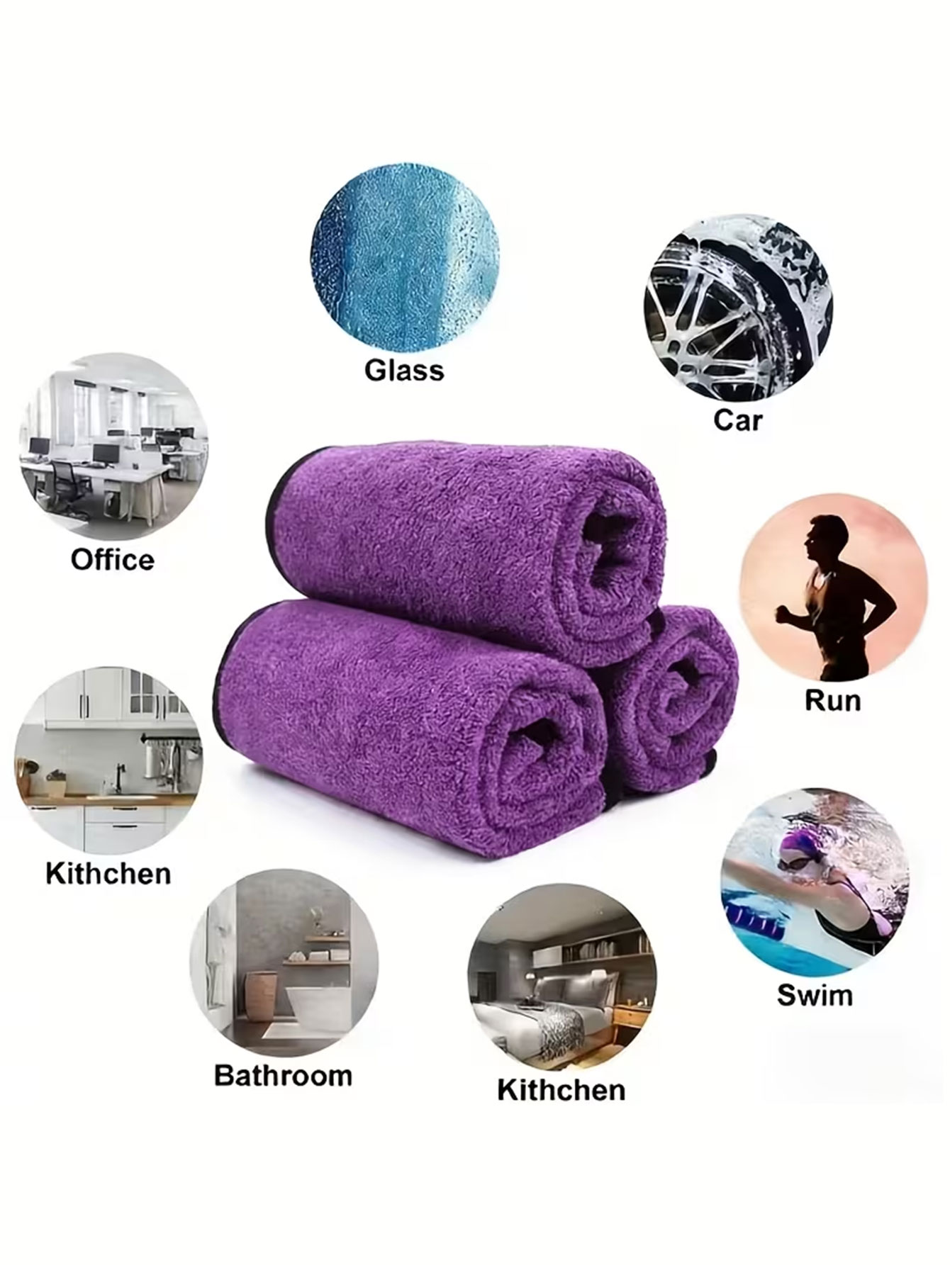 10枚入り両面コーラルベルベットマイクロファイバークリーニン - Home Kitchen Bathroom Cleaning のレビューと価格