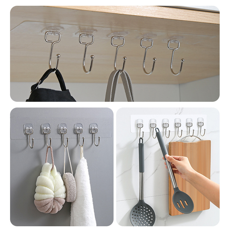 3/4/5/6 行壁掛けフック透明壁フックキッチン浴室用強力 - Towel Bar Stainless のレビューと価格