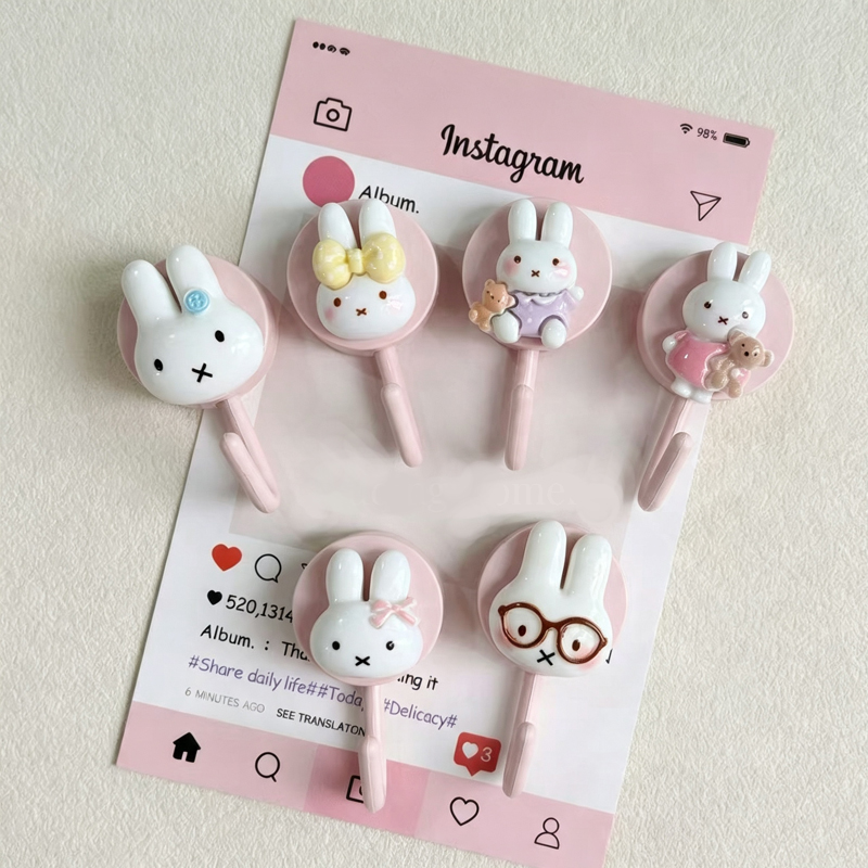 かわいいミッフィーの粘着フック、穴あけ不要、強力な粘着力、防 - Home Edit Bathroom Organizer のレビューと価格