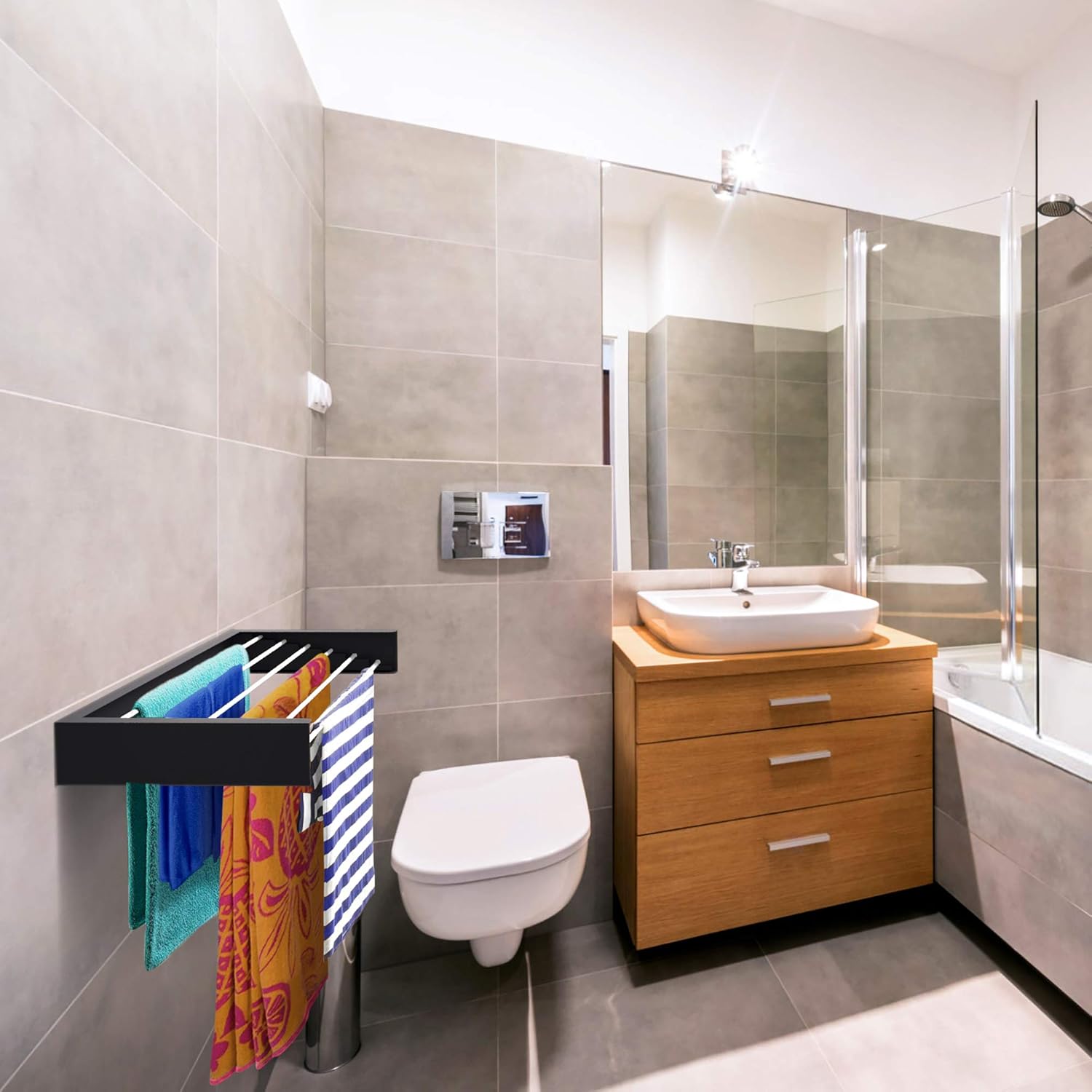 壁掛け式洗濯物干しラック,省スペース,タオルシューズ,ホワイ - Towel Bar Stainless のレビューと価格