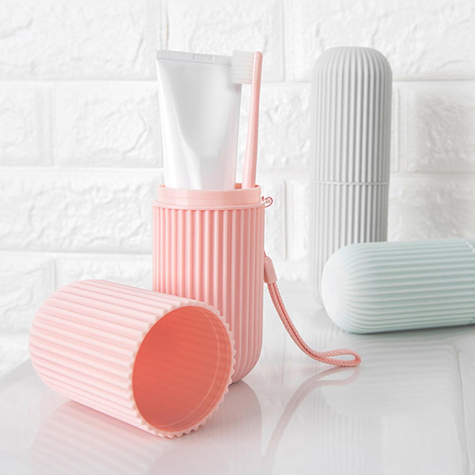 ピンク空の旅行ポータブル歯ブラシカップ浴室歯磨き粉ホルダー収 - Home Goods Bathroom Storage のレビューと価格