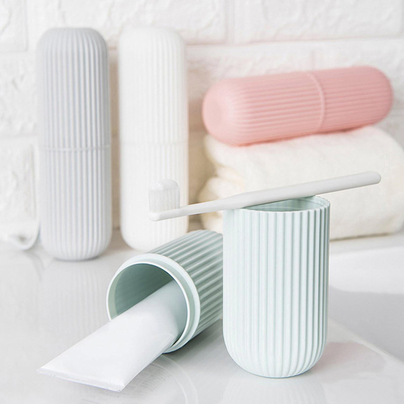 ピンク空の旅行ポータブル歯ブラシカップ浴室歯磨き粉ホルダー収 - Home Goods Bathroom Storage のレビューと価格