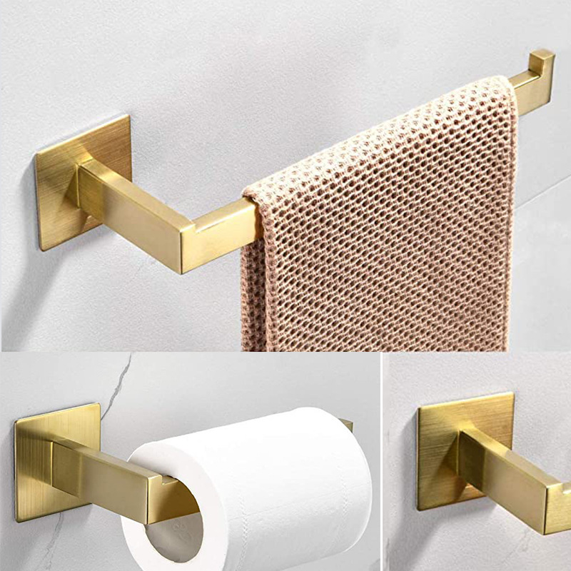 304ステンレス製4点セットゴールドバスルームハードウェアセ - Towel Bar Stainless のレビューと価格