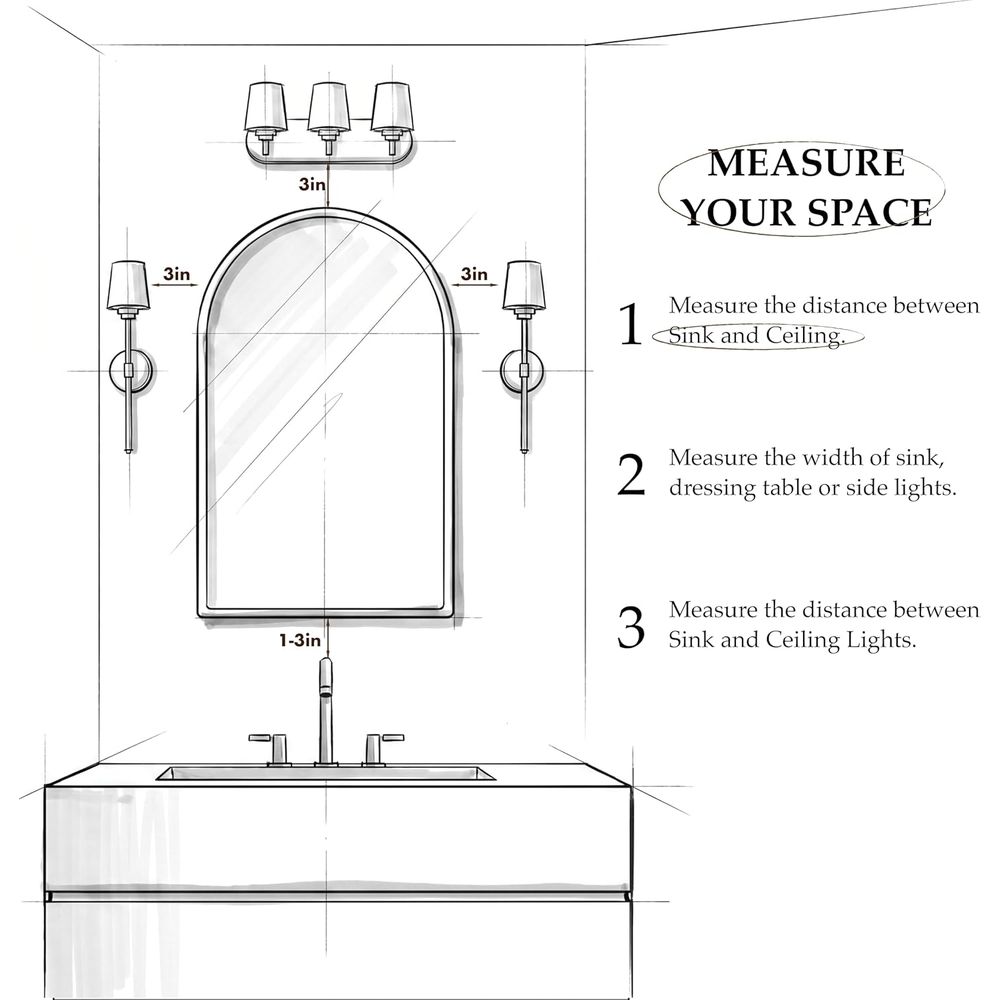 豪華なアーチ型ゴールドの浴室用薬棚（鏡付き）、DIY愛好家に - Home Bathroom Furniture のレビューと価格