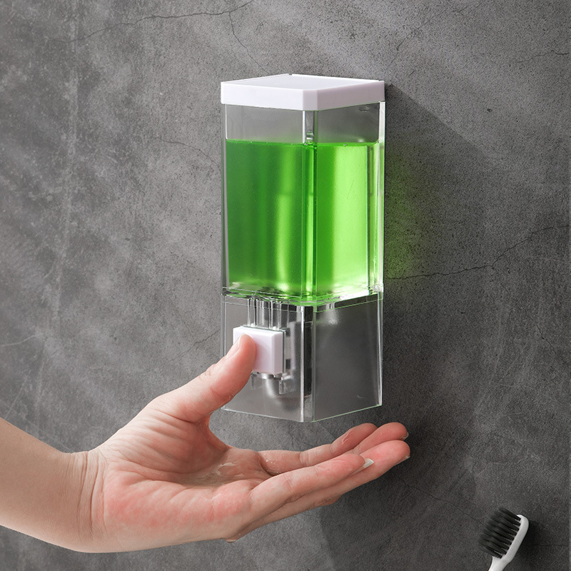 新しい透明な壁掛け式手動ソープディスペンサー、バスルーム、ホ - Home Bathroom Wall Soap Dispenser のレビューと価格