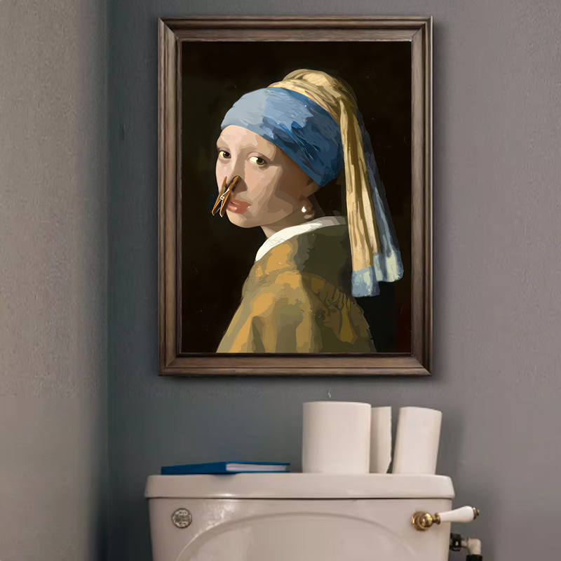 1ピース 面白い抽象的なバスルームトイレの家の装飾、額縁なし - Home Bathroom Furniture のレビューと価格