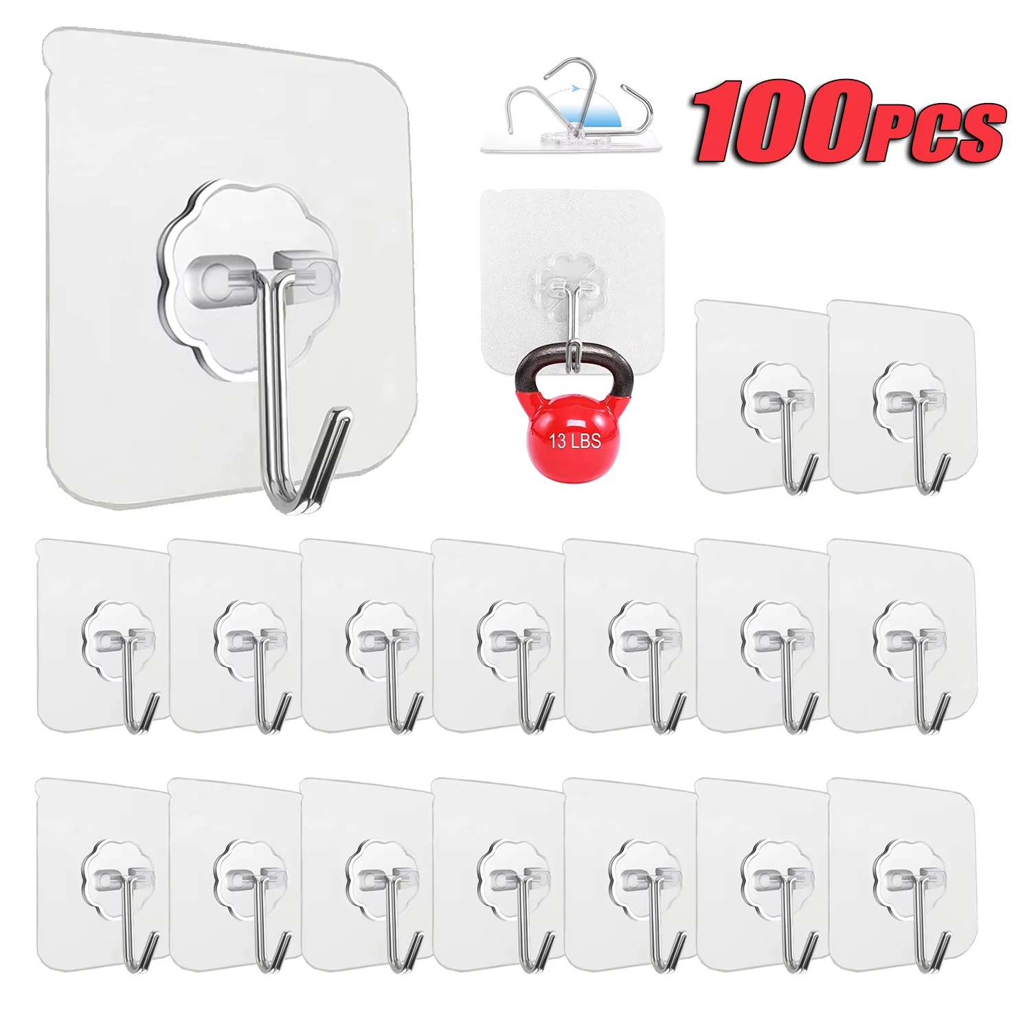 透明ステンレス強力粘着壁フック 多目的タオル衣類キー収納吊り - Towel Bar Stainless のレビューと価格