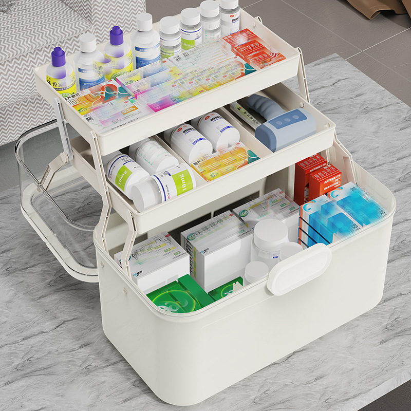 大容量透明蓋付き薬収納ボックス/ディスペンサーボックス -  - Home Bathroom Furniture のレビューと価格