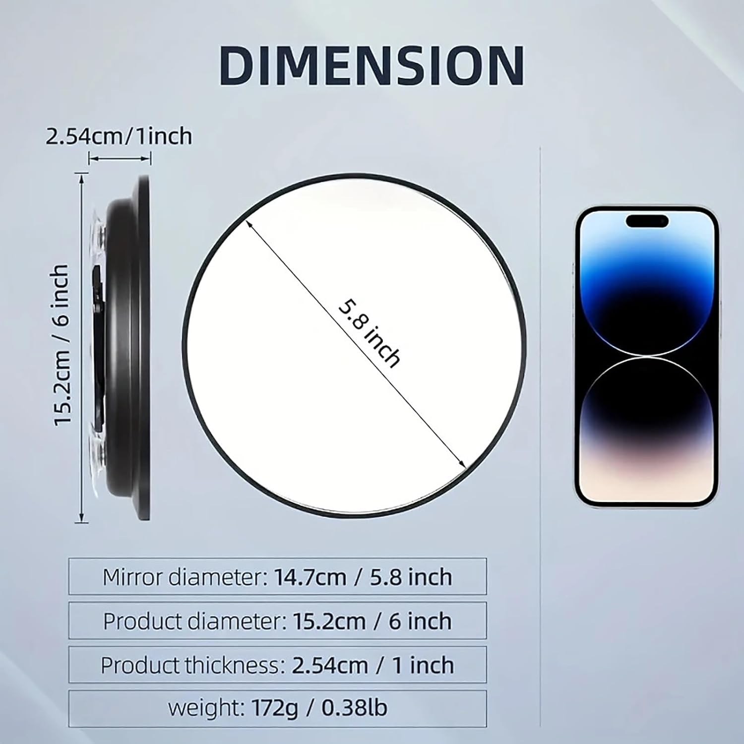 持ち運び可能な6インチトラベルメイクアップミラー、10倍拡大 - Shaving Mirror Suction のレビューと価格