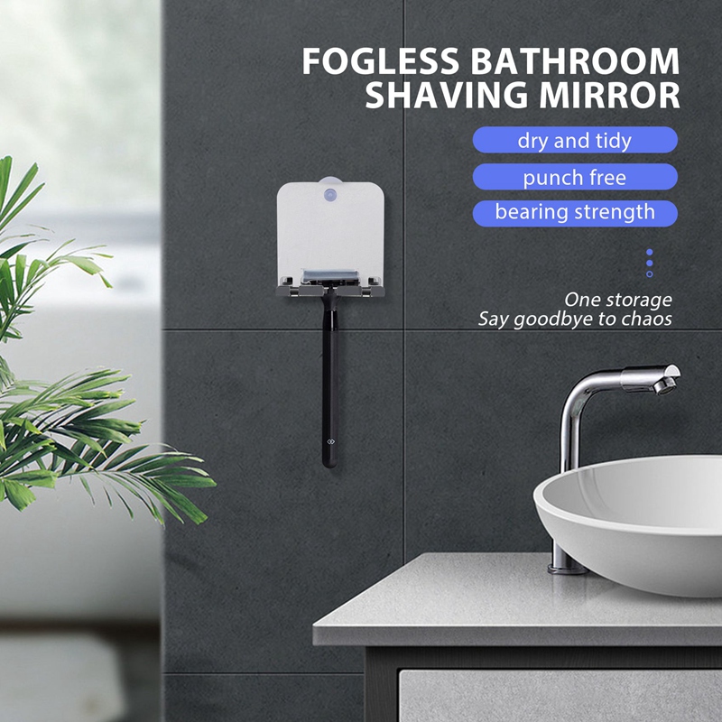 壊れない霧のないトラベルミラー,バスミラー,かみそりのフック - Shaving Mirror Suction のレビューと価格