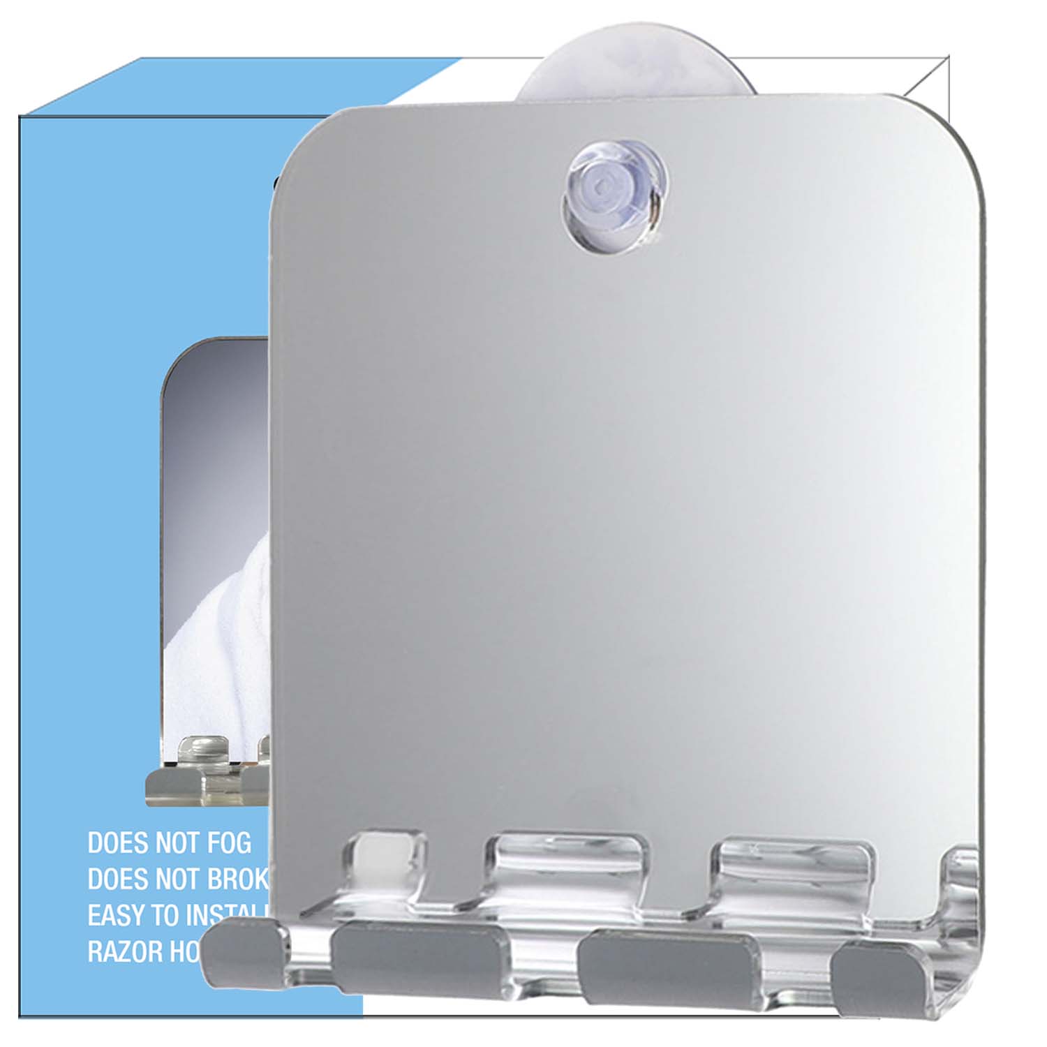 壊れない霧のないトラベルミラー,バスミラー,かみそりのフック - Shaving Mirror Suction のレビューと価格