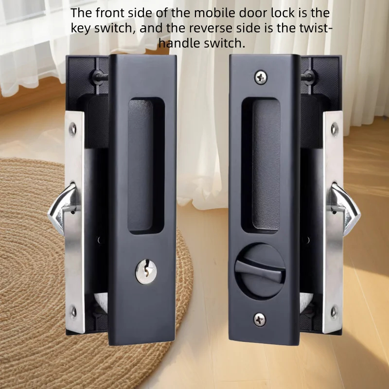 頑丈な黒色のスライド式ドアフックロック（鍵付き）、強化された - Home Bathroom Key のレビューと価格