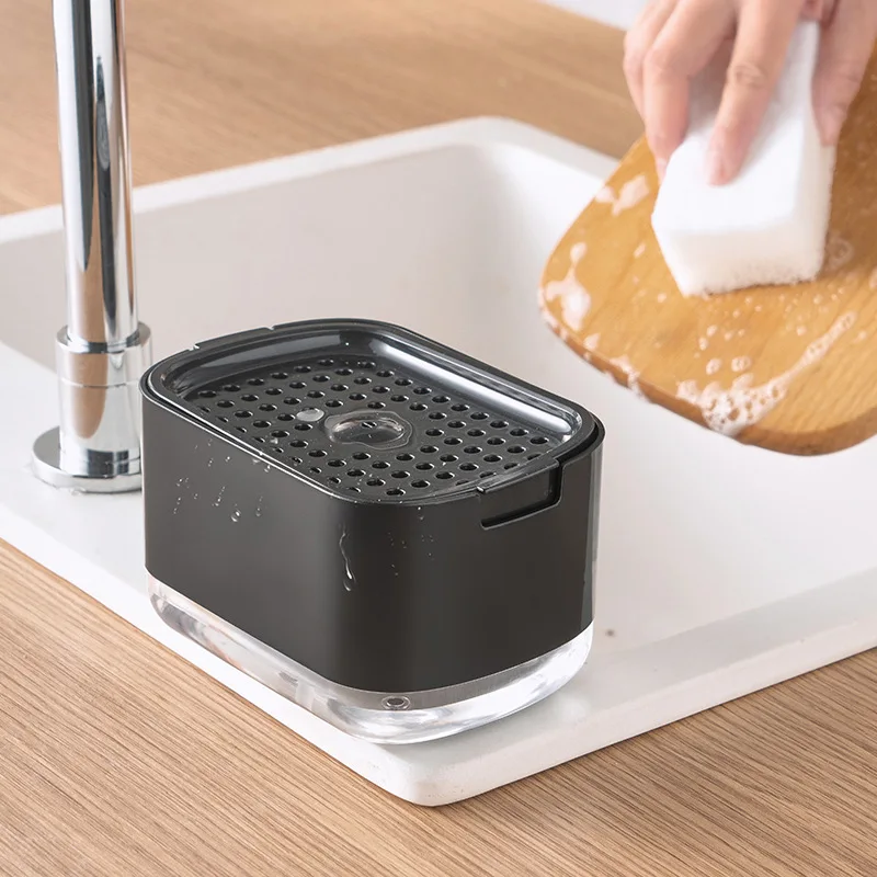 ソープディスペンサー スポンジホルダー付き クリーニング液体 - Home Kitchen Bathroom Cleaning のレビューと価格