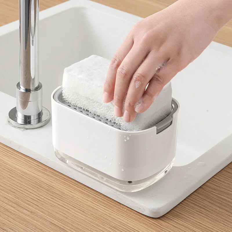 ソープディスペンサー スポンジホルダー付き クリーニング液体 - Home Kitchen Bathroom Cleaning のレビューと価格