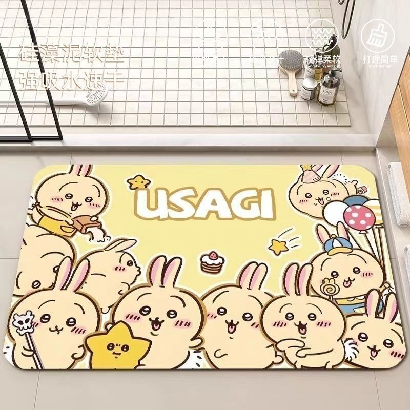 アニメちいかわハチワレうさぎ珪藻泥バスルームフロアマット滑り - Home Edit Bathroom のレビューと価格